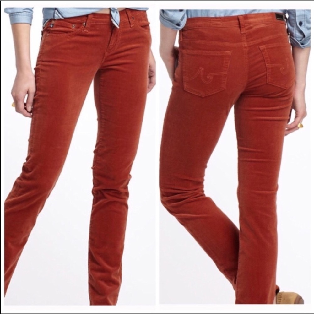 AG Adriano Goldschmied The Stevie Slim Straight Corduroy Sz 25